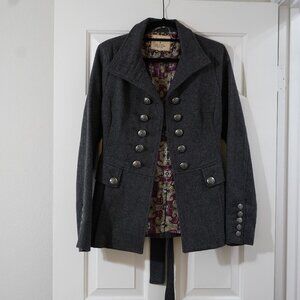 Free People Pea double brested Coat Paisley Wool Jacket
